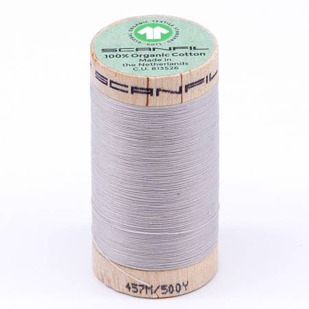 Scanfil Organic Cotton Thread - 50wt Solid - 500yd Silver Cloud