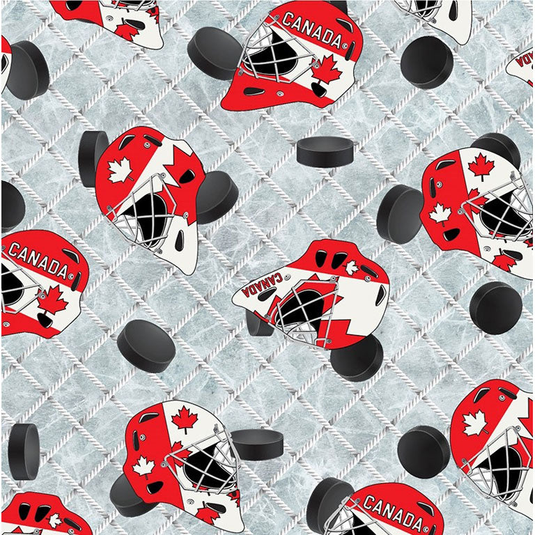 Hockey - Goalie Masks - Grey -  Canada's Game 2 -  For JN Harper by Robert Kaufman