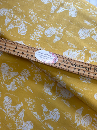 P & B Textiles - Rooster Farmhouse - by Retro Vintage - Yellow