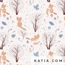 Tricot - Katia Fabrics - Fox Stamp - Jersey - vendu au demi-mètre 