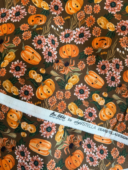 Dear Stella - Cozy Ghost Collection - Let's get smashed - Toffee - By Rae Ritchie for Dear Stella - Priced by the Half Metre