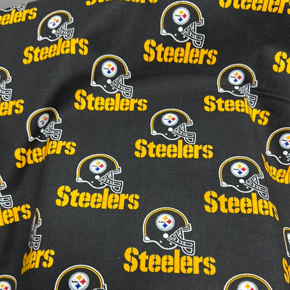 Last cut 29.5" x width of fabric - NFL Teams - Pittsburgh Steelers Quilting Cotton - Black