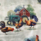 P & B Textiles - Allover Roosters - Multi - Rooster Farm House by Retro Vintage Collection