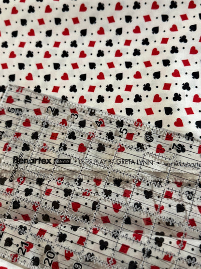 Benartex - Let’s play - Card Suits - White - priced by the half metre