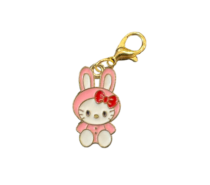 Stitch Marker/Zipper Pull - Charm - Cute Kitty in a bunny costume
