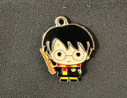 Enamel Charm - Little boy with glasses and scarf  - Charm