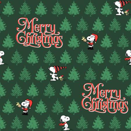 Springs Creative - Merry Christmas Snoopy - Green