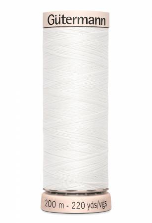 GÜTERMANN - 100% Cotton Thread - Thread Weight: 60wt - White - 200 M