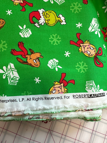 Rare - Robert Kaufman - Dr. Seuss - Christmas - How the Grinch Stole Christmas -  Green Gifts
