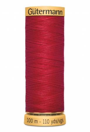 GÜTERMANN - 100% Cotton Thread - Thread Weight: 50 wt - Bright Red - 100 M