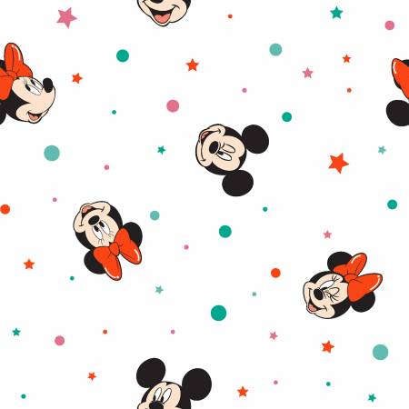 Disney -  Mickey & Minnie Icon - Dot -  Priced per half metre