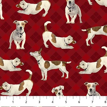 Northcott Fabrics - For the Love of Pete - Rouge - Vendu au demi-mètre