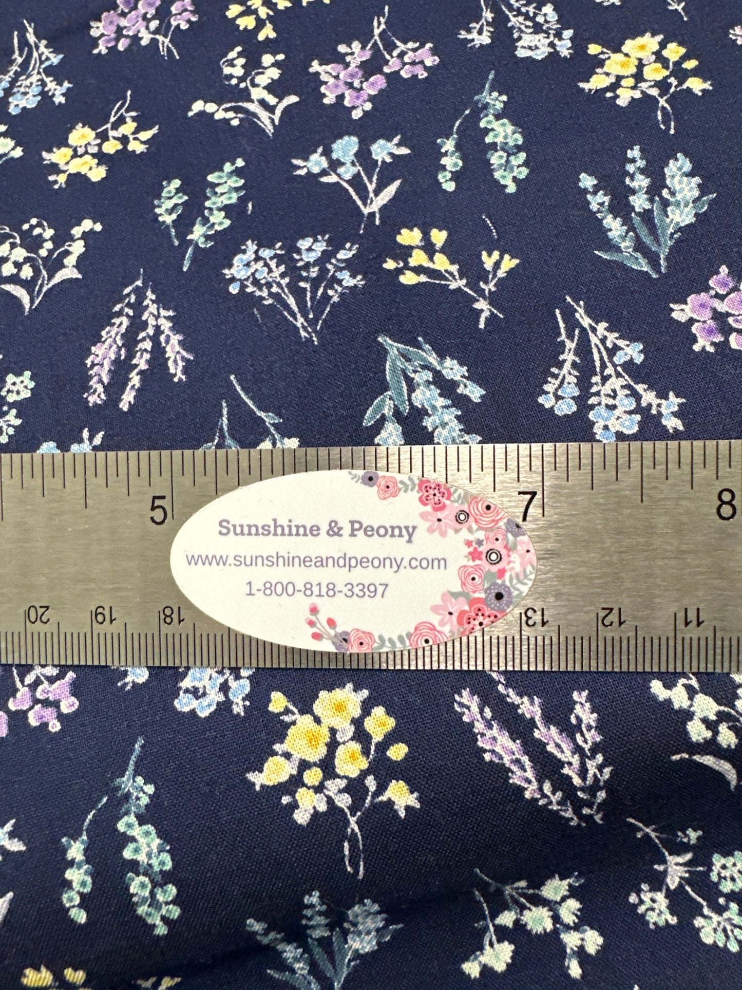 Robert Kaufman - Ki-Mama by Sevenberry - Floral - on Navy - Priced per Half Metre