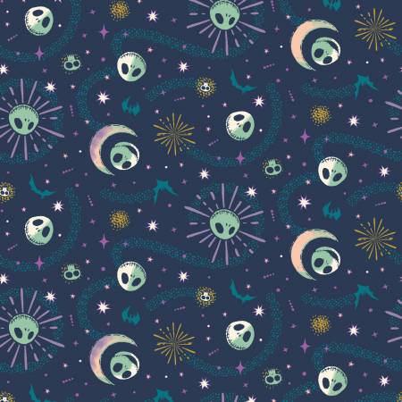 Last cut from Bolt - 15" x width of fabric - Disney - Nightmare Before Christmas Collection - Celestial Jack