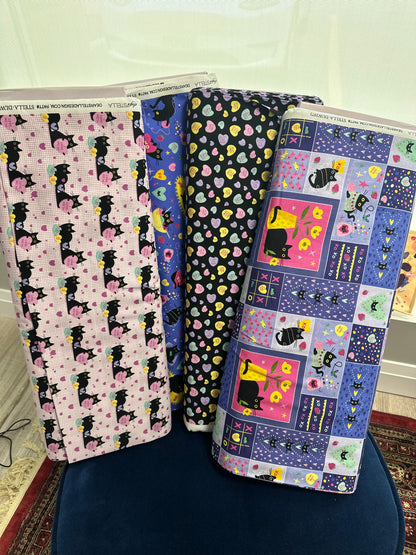 Dear Stella - I Love Mew -  White - from the Hugs N Purrs Collection by Leezaworks for Dear Stella - Priced by the Half Metre