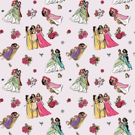 Springs Creative- Disney  - Floral and Friends - Princess - Pink