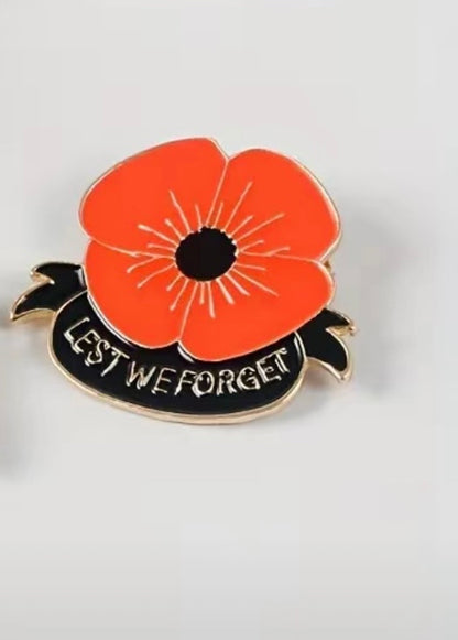 Enamel Pin - Remembrance Day - Lest we Forget (Black)