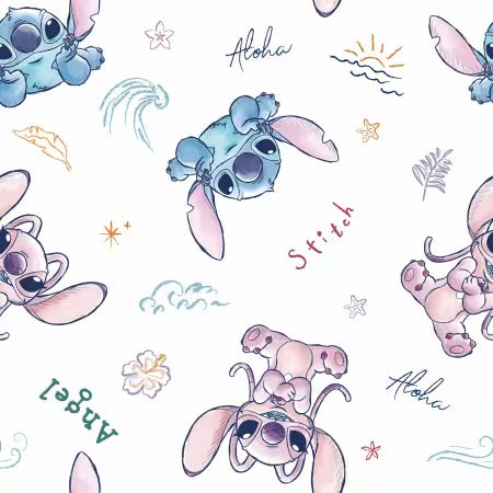 Springs Creative - Stitch and Angel Sketch  - Priced per half metre
