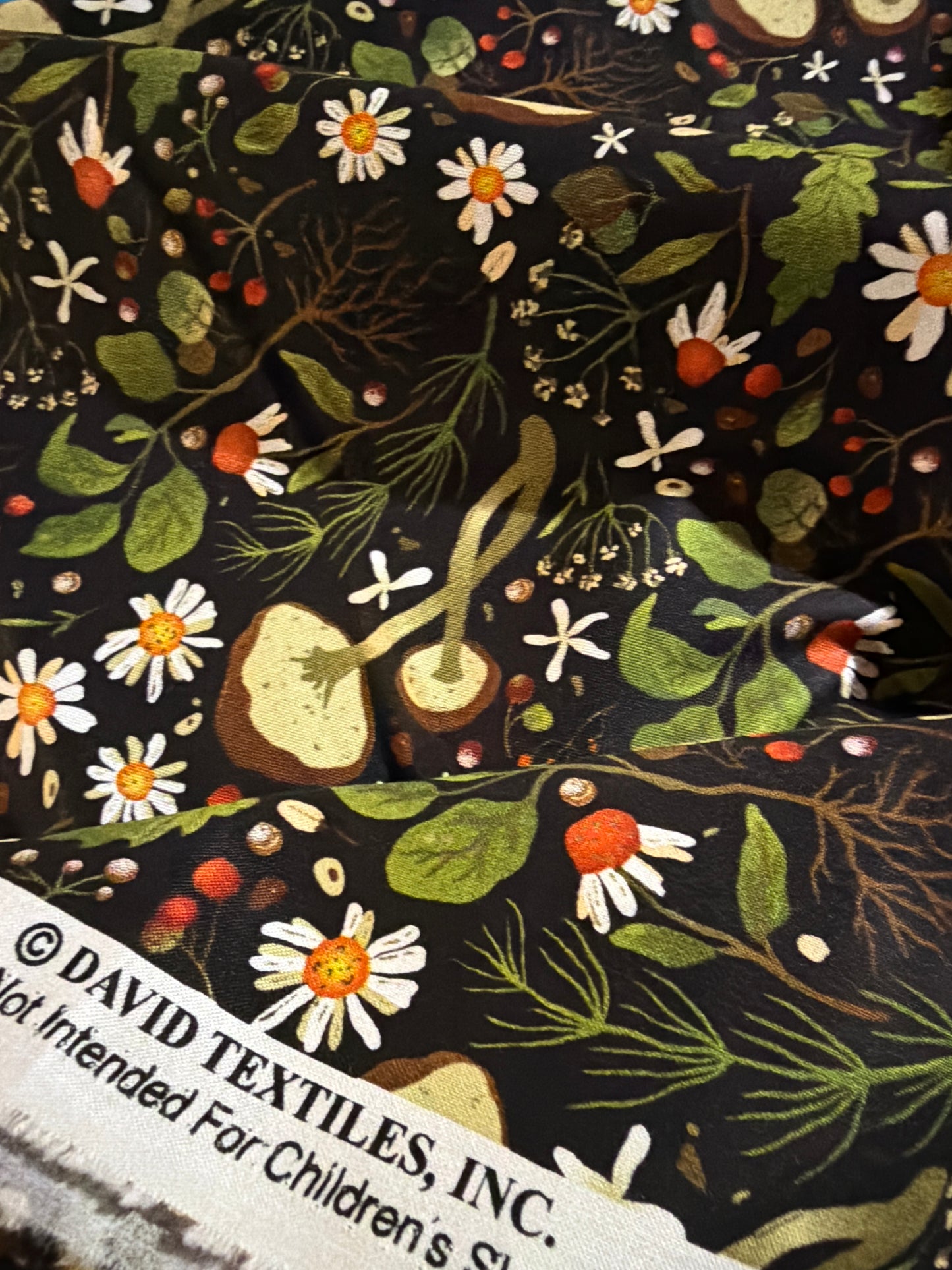 David Textiles - Woodland Mushroom - Priced per half Metre