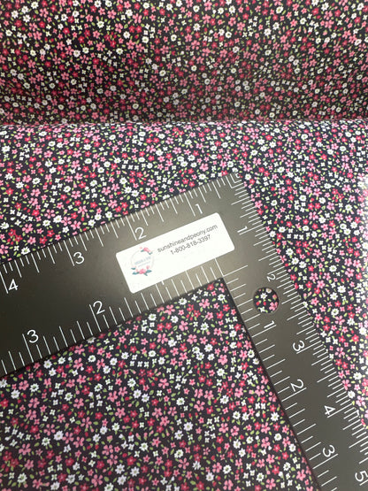 Robert Kaufman Fabrics - Petite Garden - Midnight - by Sevenberry - Mini Flower Blooms - Priced by the Half Metre