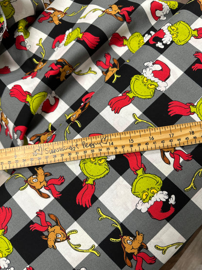 Robert Kaufman - Dr. Seuss - Christmas - How the Grinch Stole Christmas -  Black Plaid