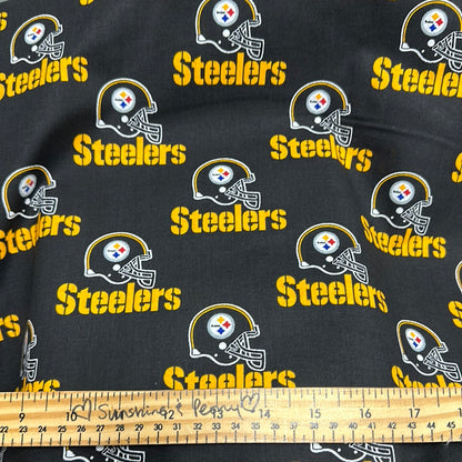 Last cut 29.5" x width of fabric - NFL Teams - Pittsburgh Steelers Quilting Cotton - Black