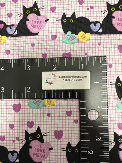 Dear Stella - I Love Mew -  White - from the Hugs N Purrs Collection by Leezaworks for Dear Stella - Priced by the Half Metre