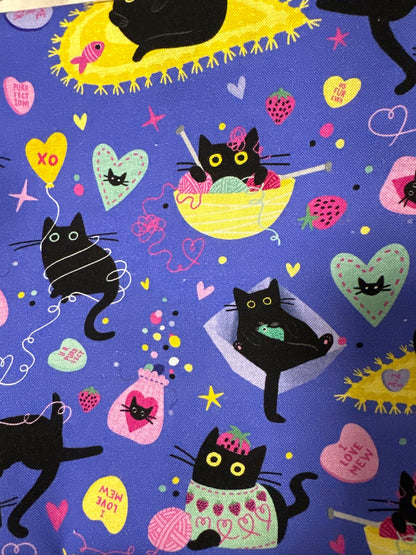 Dear Stella -  Hugs N Purrs - Pansy - from the Hugs N Purrs Collection by Leezaworks for Dear Stella - Priced by the Half Metre