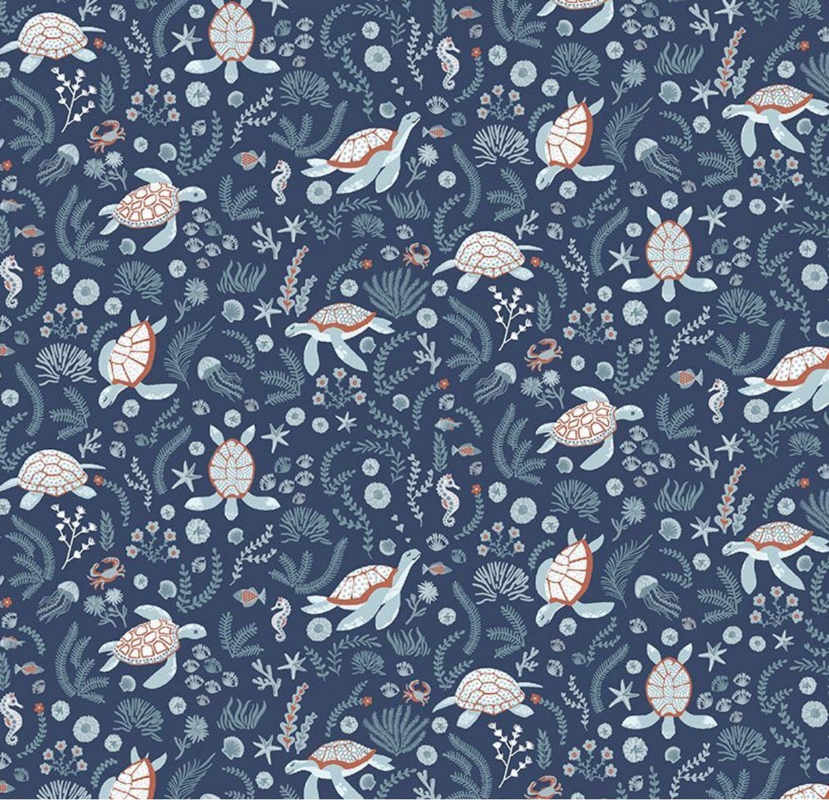 Dear Stella  - Shell We Dance - Turtley Cool - Marina - Priced per half metre