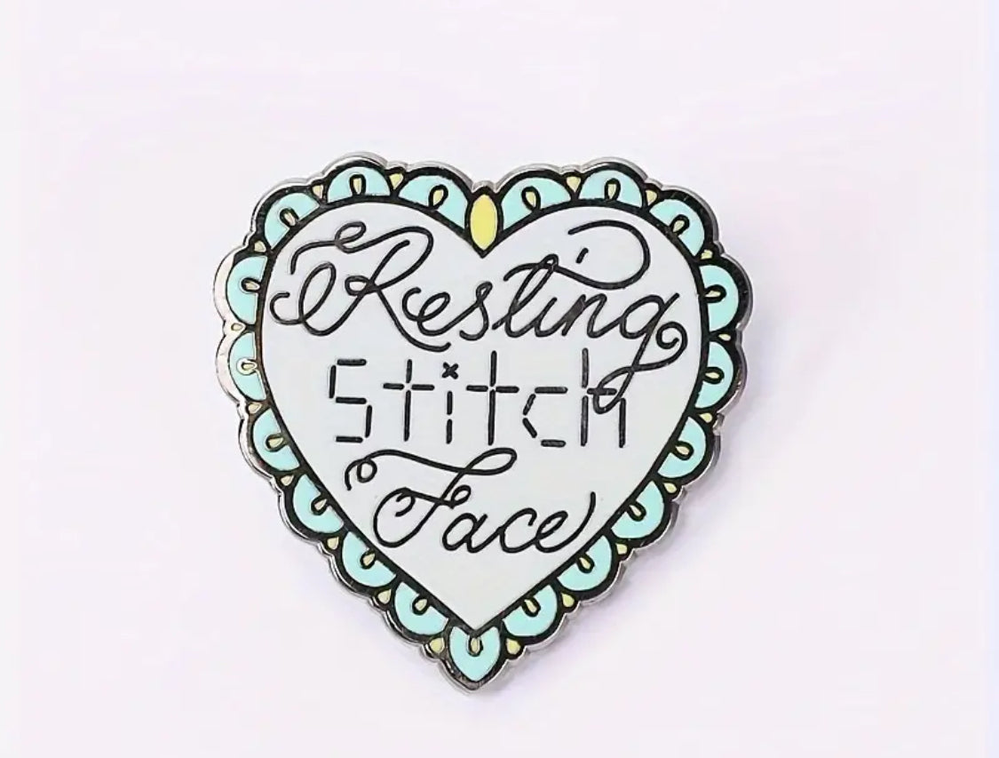 Enamel Pin - Resting Stitch Face - Heart Pin