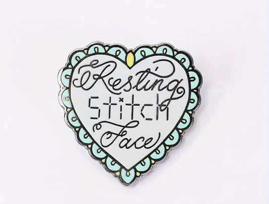 Enamel Pin - Resting Stitch Face - Heart Pin