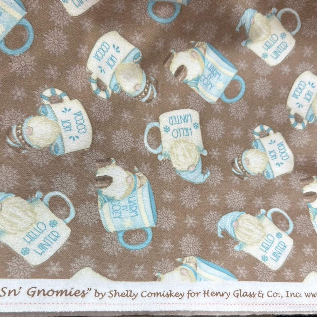 Flannel - Hot Cocoa Cup - Gnomes - Brown - Henry Glass