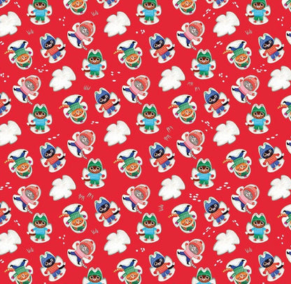 Dear Stella - Whisker's Wonderland - Flame - Snow Angels  - Miriam Bos Collection - New for 2026 - Sold by the half metre