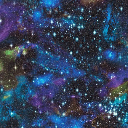 Back in stock - Stargazers Digital Collection  - Astral -Metallic -  by Adrian Chesterman for Robert Kaufman