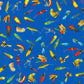 Robert Kaufman Fabrics - Lake House by Mary Lake Thompson for Robert Kaufman - Lagoon Fly Toss - Lures on Blue - Priced per half metre