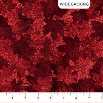 108" Wide Back - Northcott - Stonehenge - OH CANADA 11 - Red Maple Leaves - Per Half Metre