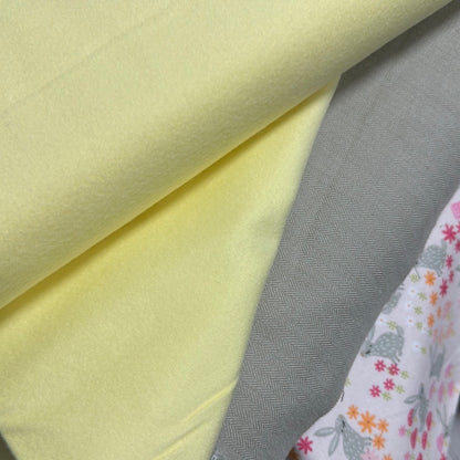 Last cut from bolt approx 12" x width of fabric  - Premium Flannel - Light Yellow # 1212 - Robert Kaufman - Light Yellow solid