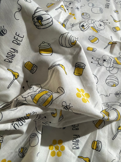 Springs Creative - Winnie the Pooh  -Pooh - Baby Bee   - Priced per half metre