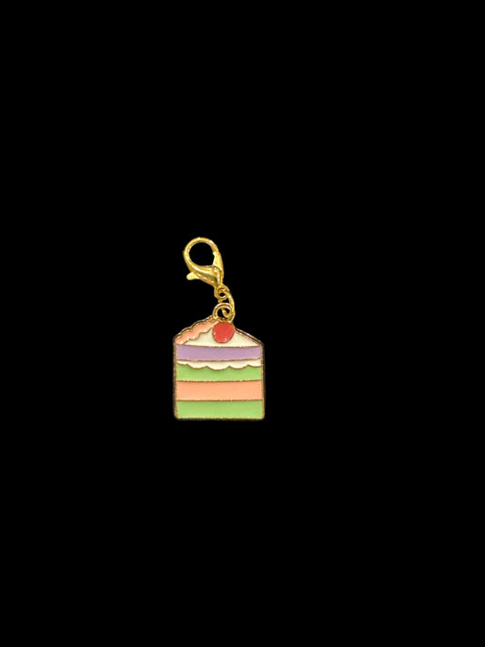 Stitch Marker/Zipper pull  - Charm - Pastel Slice of Cake