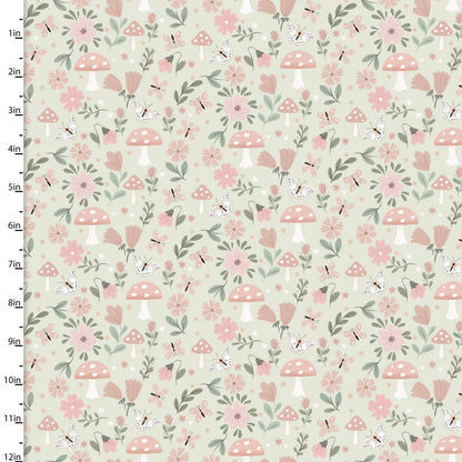 Flanelle - 3 souhaits - Baby In Bloom Flannel par Jo Taylor Collection - Papillons et fleurs - Prix au demi-mètre 