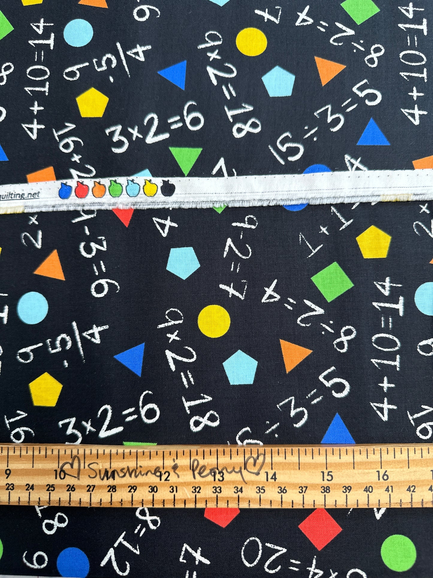 Blank Quilting  -Top of Class - Math Equations - Black