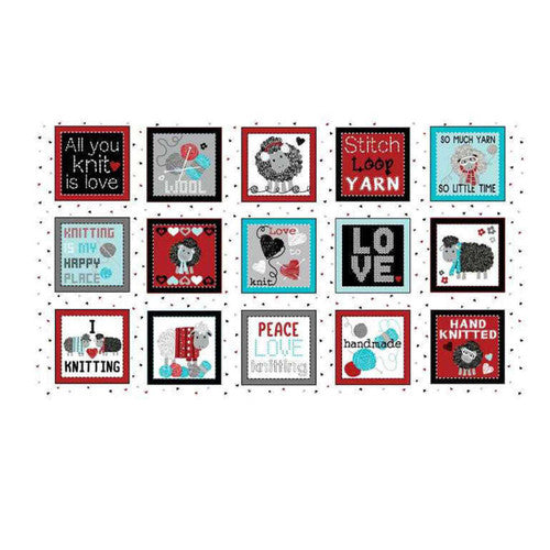 Panel - All You Knit Is Love - Love to Knit Boxes - By Benartex with Kanvas Studio