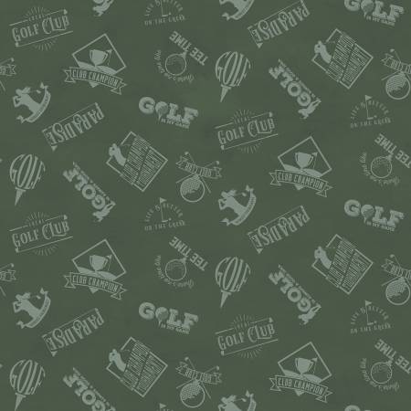 Riley Blake - Golf Days by Tara Reed Collection - Golf Days Club - Hunter Green  - Only 2 Pre Cut Fat Quarters available