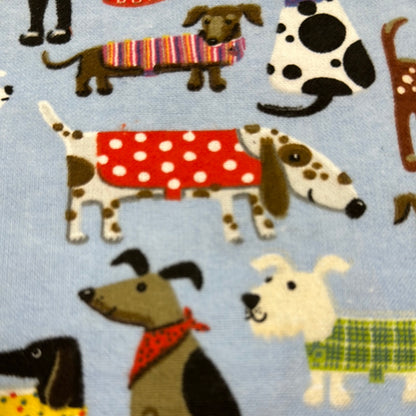 Back in stock - Flannel - Blue - Dogs Comfy Flannel - Priced per half metre
