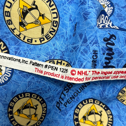 NHL Hockey Teams - NHL Hockey Pittsburgh throwback logo -  Penguins - Quilting Cotton - Per Half Metre