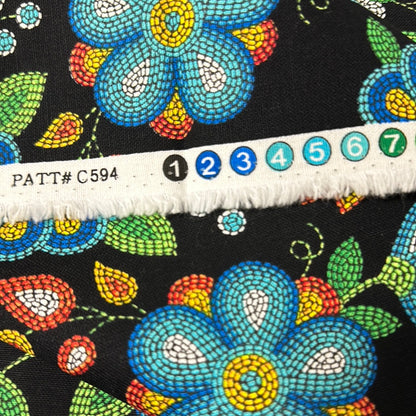 Canvas - Beaded Strawberry - Tucson Canvas by Elizabeth Studios Collection -  Black