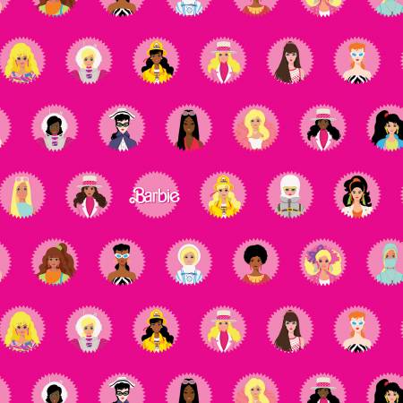 Riley Blake Barbie World Collection - Barbie Main - Hot Pink  - Priced per Full Yard 36" x width of fabric