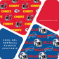 NFL Teams -Kansas City Chiefs- Cotton -Red - Per Half Metre