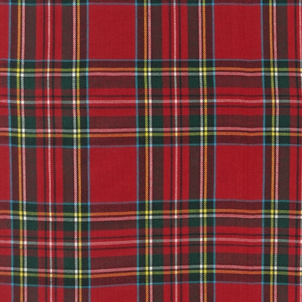 House of Wales Plaid Collection by Robert Kaufman - Red - Priced per half metre