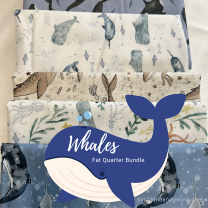 Whales - All the whales  - Fat Quarter Bundle